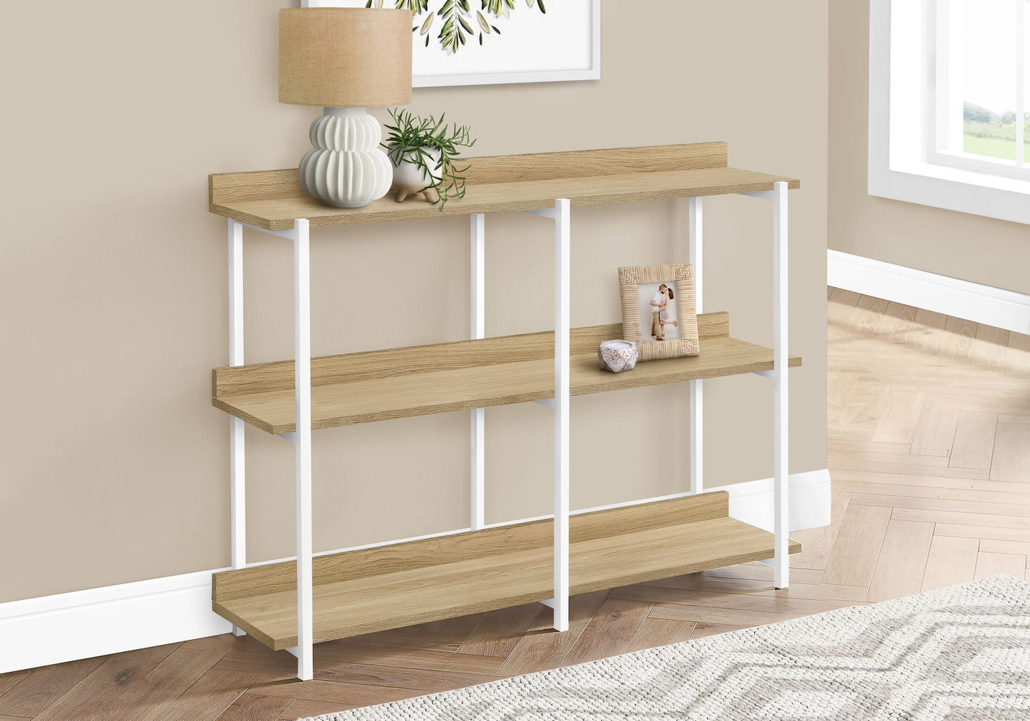 Accent Console Table For Entryway, Contemporary & Modern - Natural