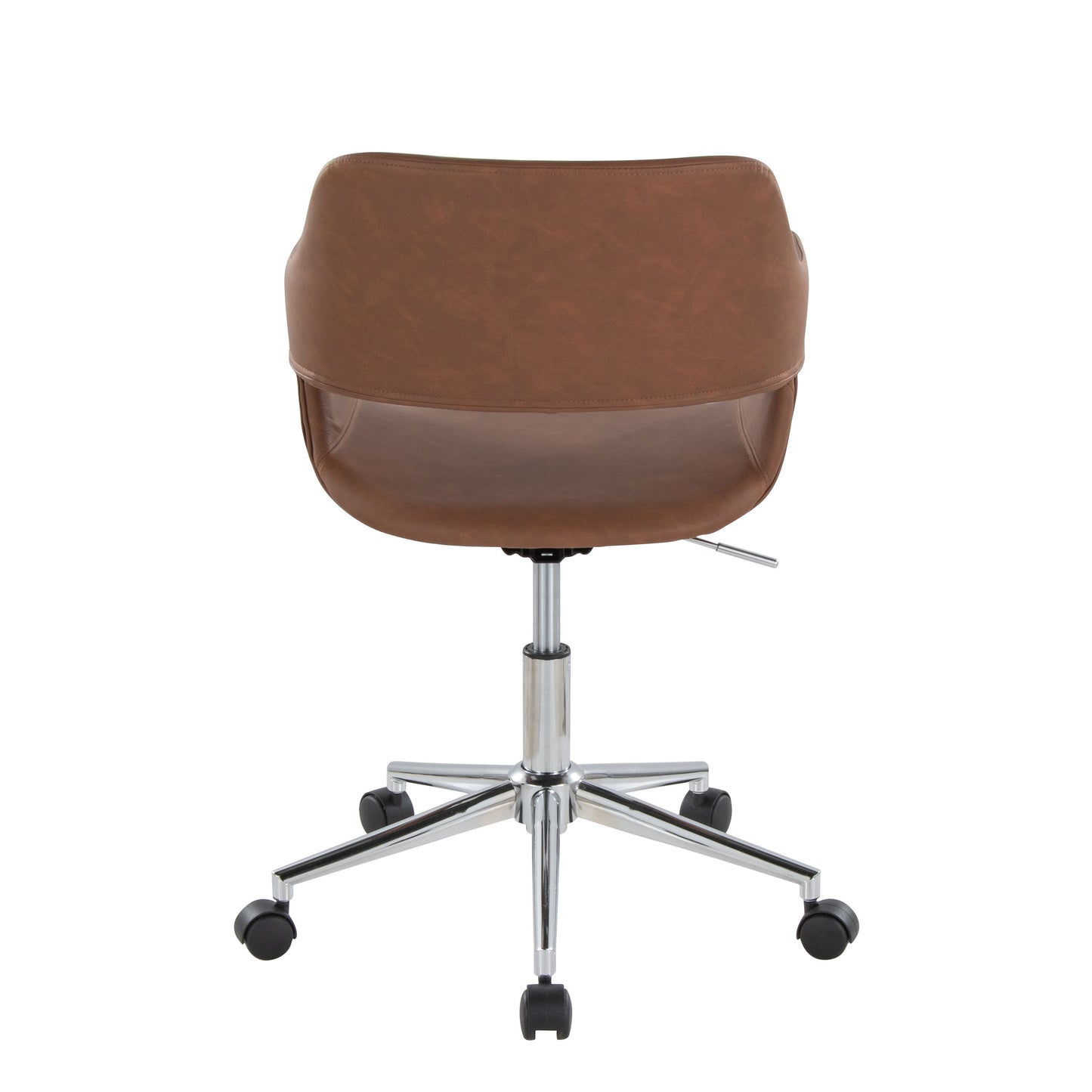 Margarite - Contemporary Task Chair - Chrome / Brown