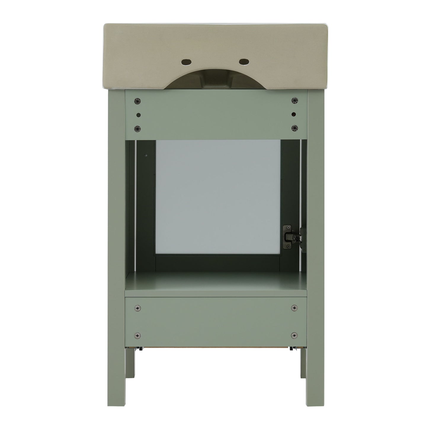 Bathroom Vanity With Ceramic Sink And Ample Storage, Ideal For Small Bathrooms - Green