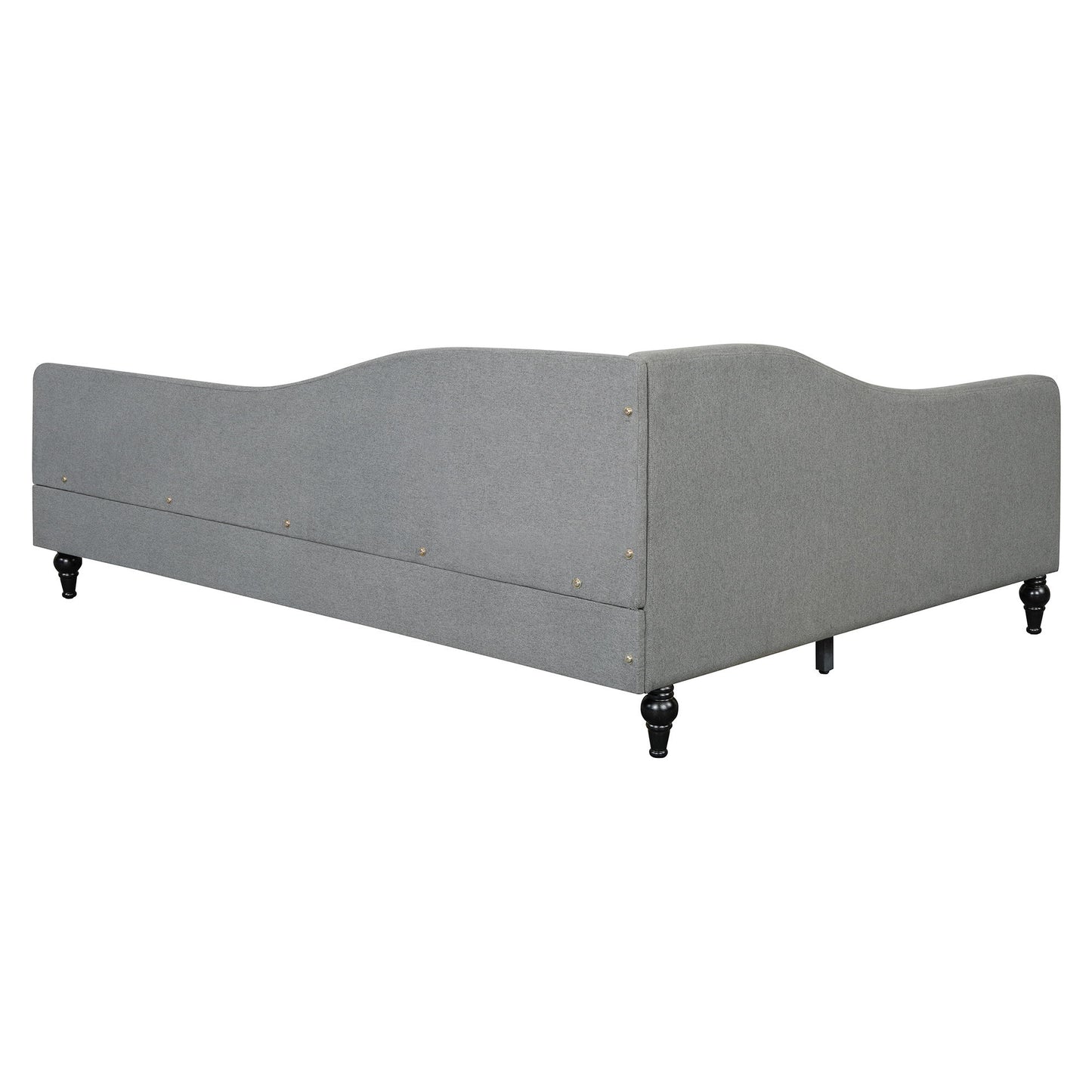 Full Size Modern L Shaped Linen Daybed With Legs - Gray