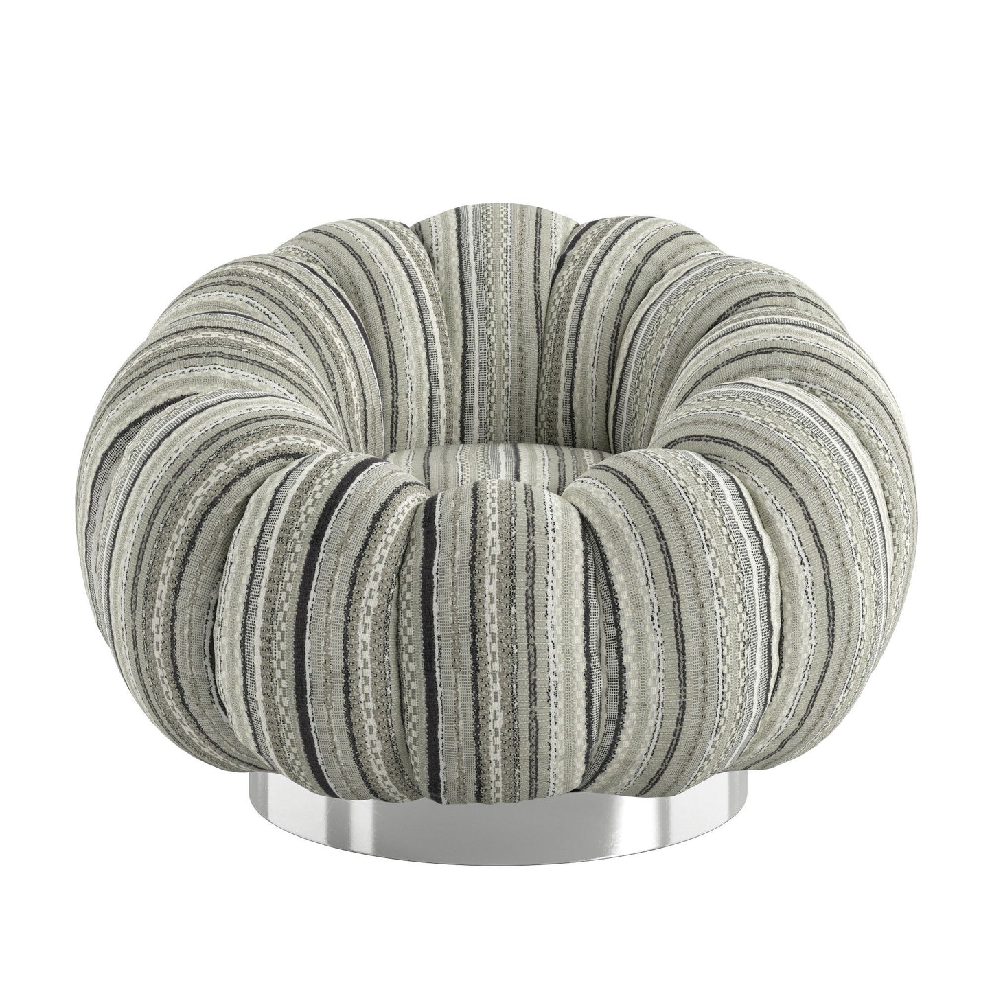 Lillie - Stripe Pumpkin Swivel Accent Chair - Black