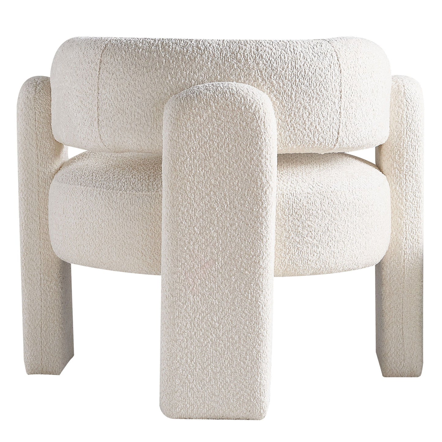 Boucle Upholstery Accent Chair - Beige