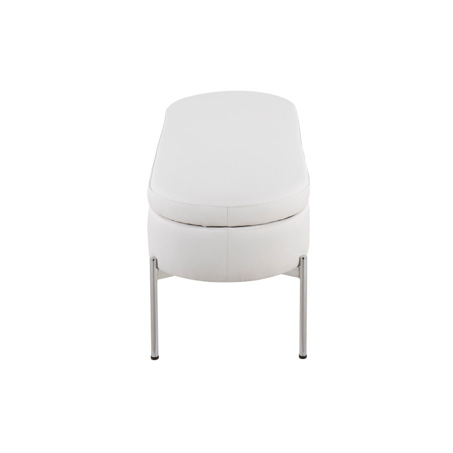 Chloe - Contemporary / Glam Bench - Chrome / White