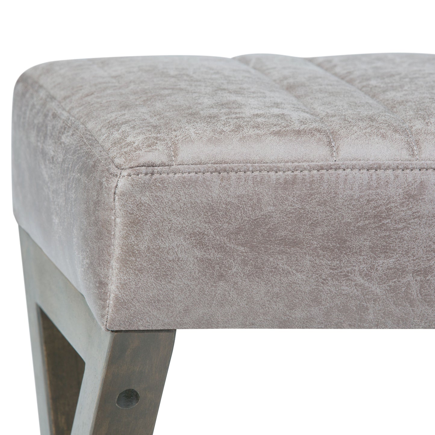 Salinger - Large Ottoman Bench - Distressed Gray Taupe