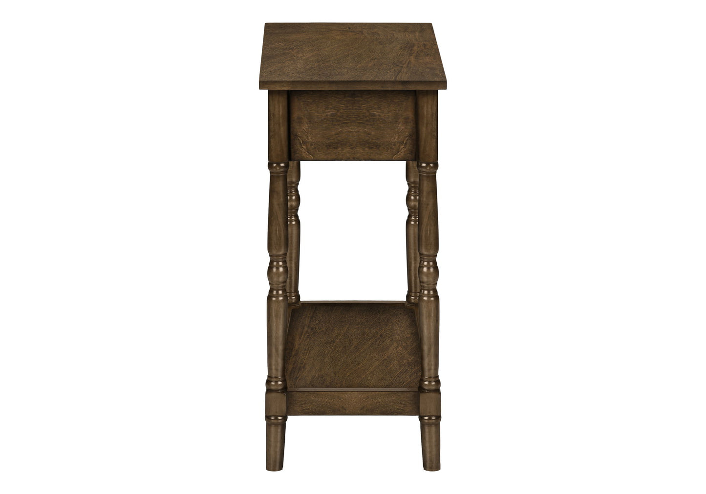 Accent End Table, 2 Tier, Storage Drawer, Traditional - Espresso