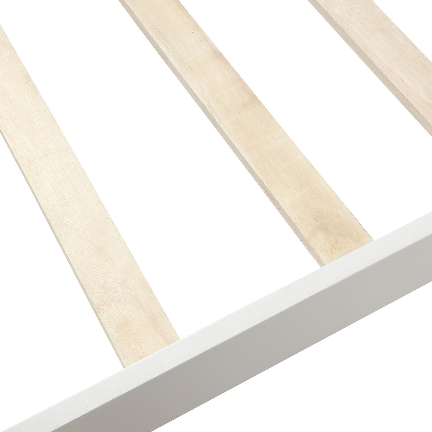Twin Platform Bed, Mattress Foundation Sleigh Bed With Headboard, Footboard, Slat Support - White