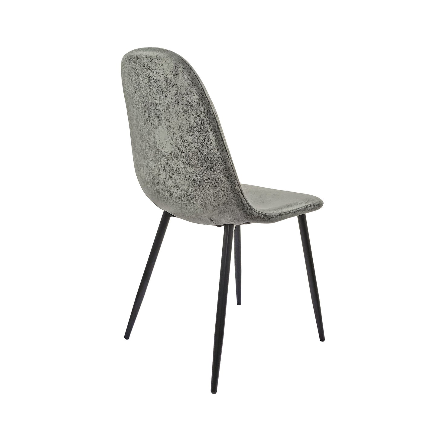 Modern Accent Dining Chairs (Set of 4), Upholstered Seat, Spoon Shape - Black / Gray