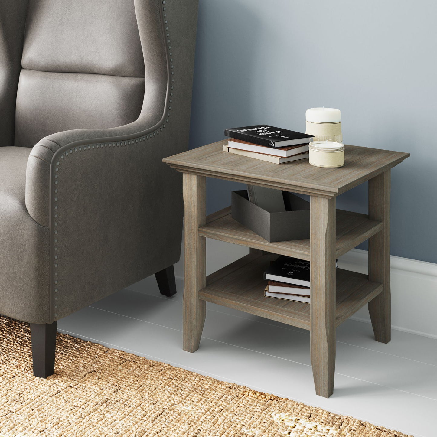 Acadian - End Table - Distressed Gray