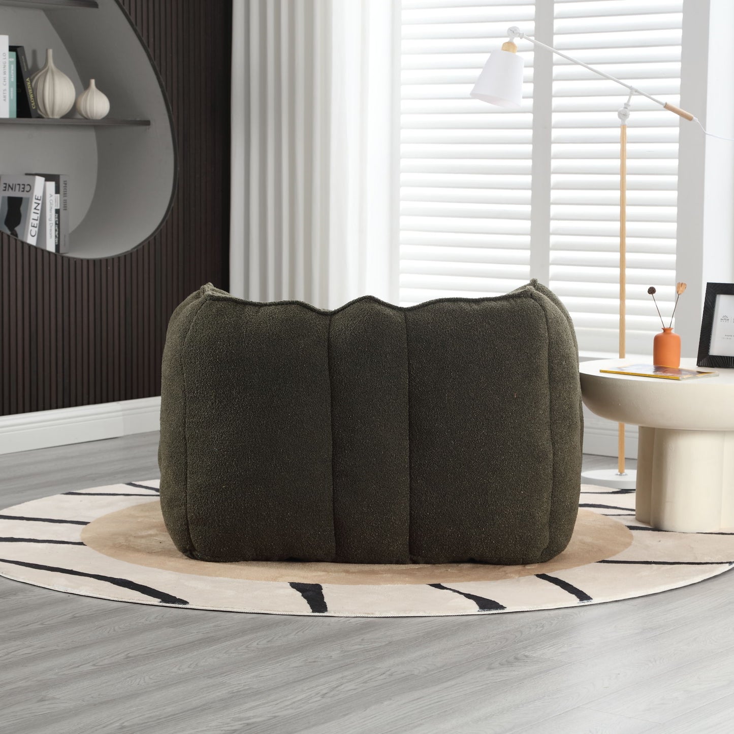 Soft Bean Bag Chair With High Resilient Foam (Chips) - Olive Green