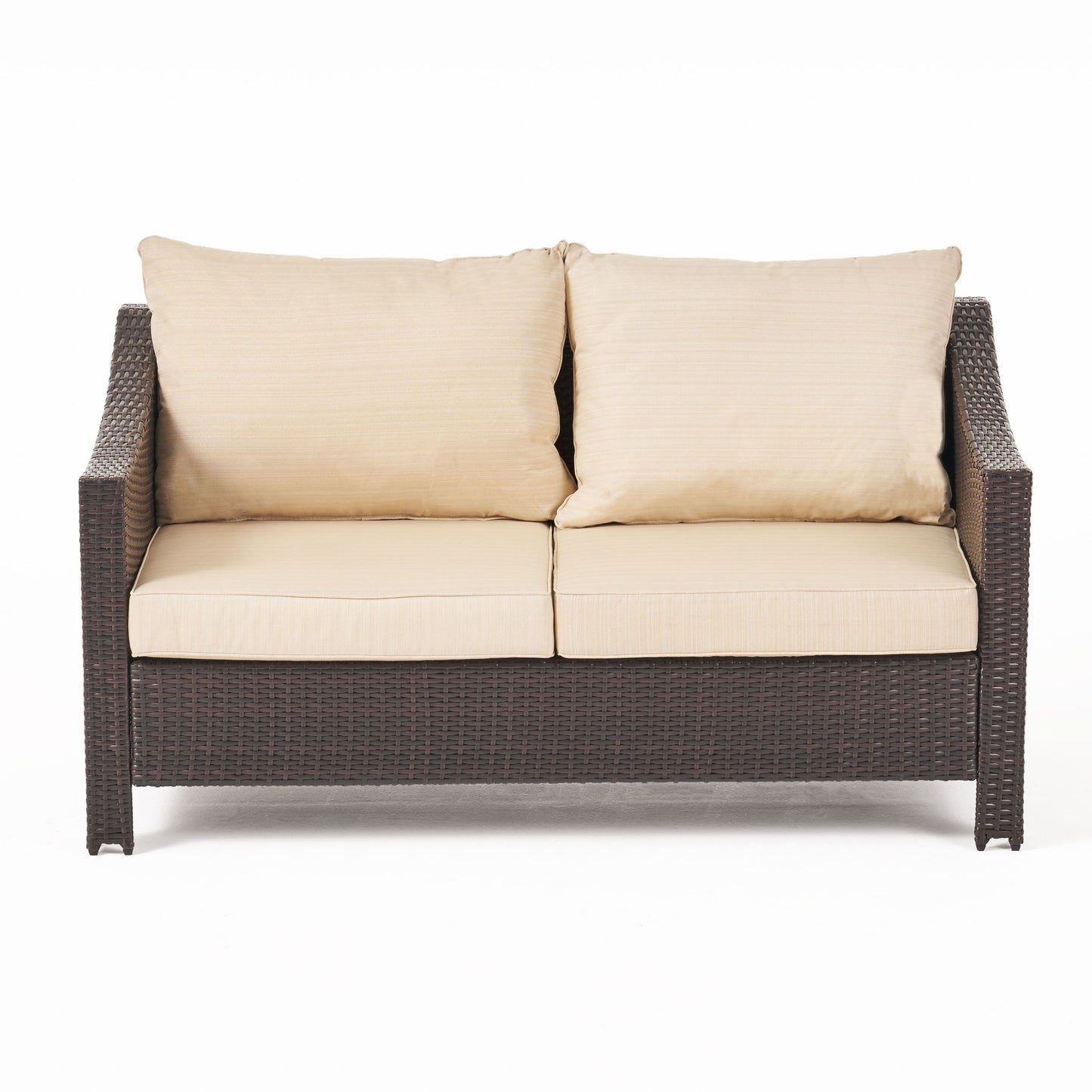 Antibes - 4 Pieces Wicker Chat Set - Brown / Beige