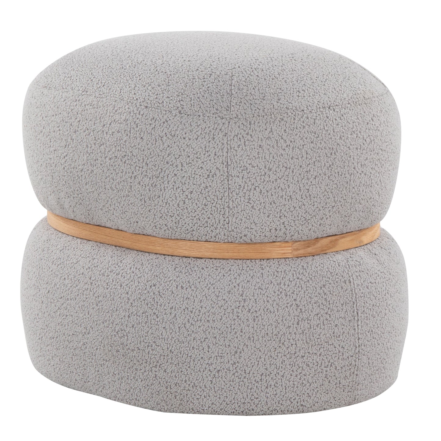 Cinch - Contemporary Pouf Ottoman - Gray / Natural