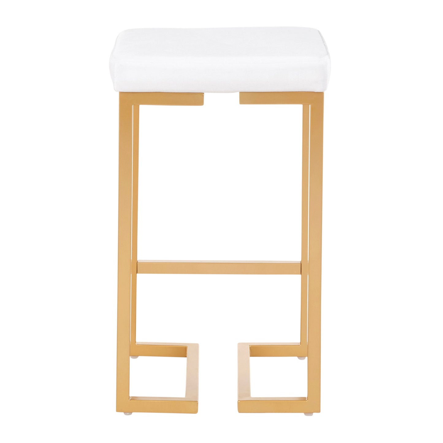 Midas - Contemporary / Glam Counter Stool (Set of 2) - Gold / White