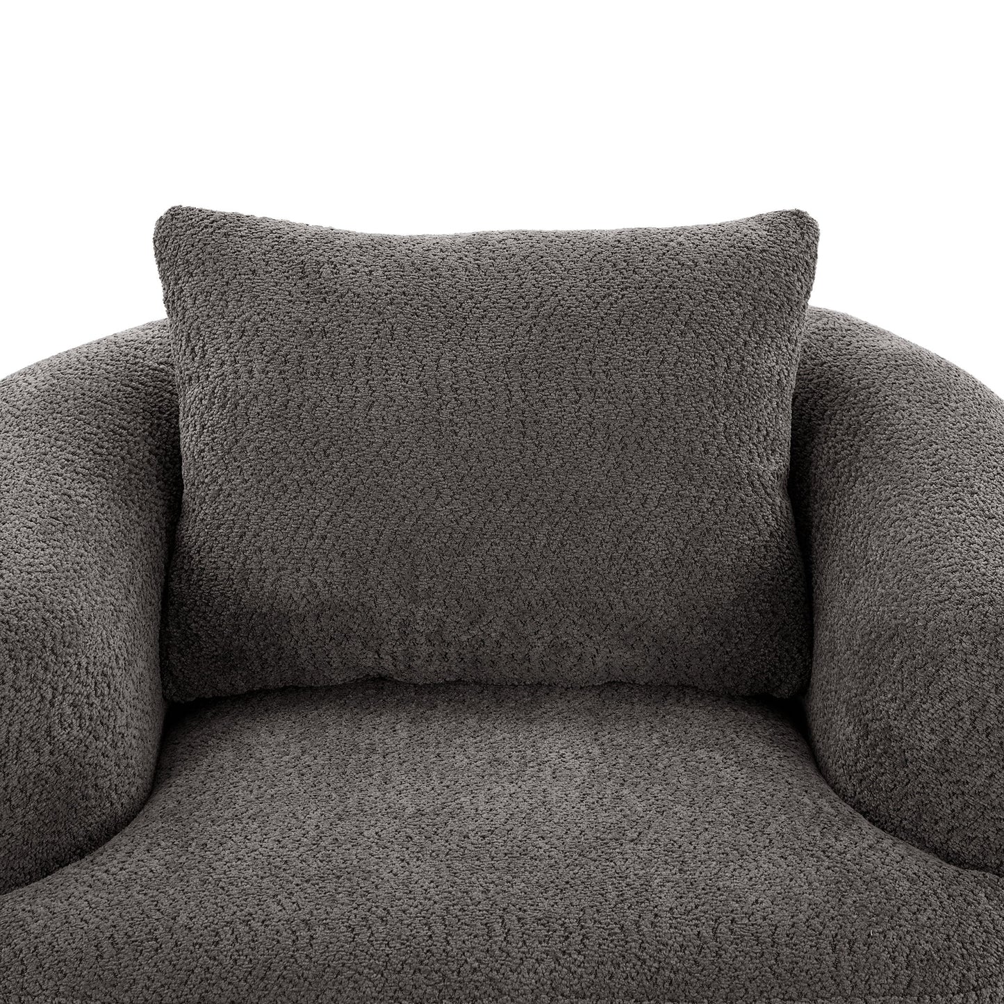 Chenille Upholstered 360ÔøΩÔøΩ Swivel Barrel Sofa Chair With Throw Pillow, Accent Chair For Living Room, Office And Hotel - Gray