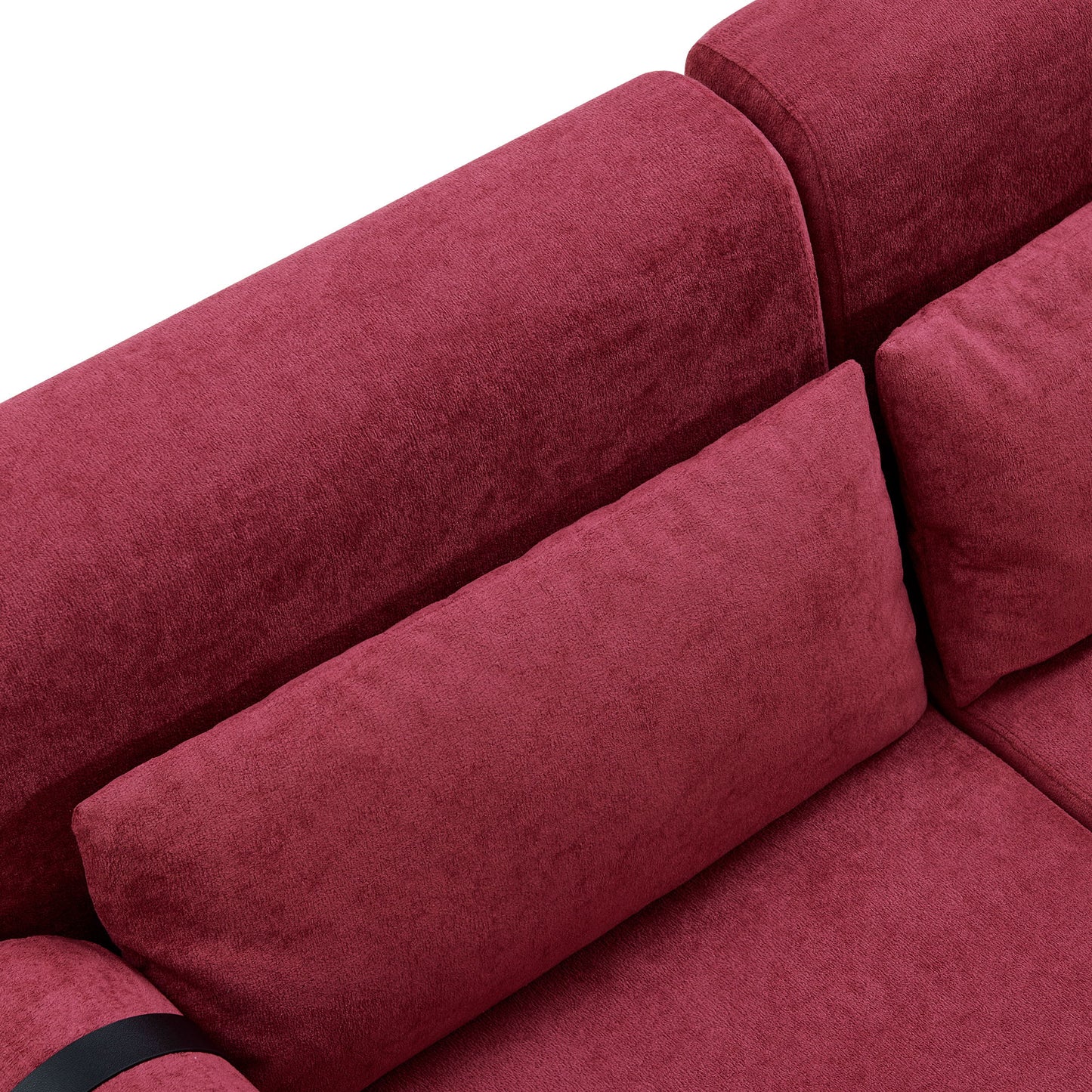 Modern Loveseat Sofa 59" Sofa Couch 2 Seater With USB Ports, Unique Cylindrical Armrests - Red