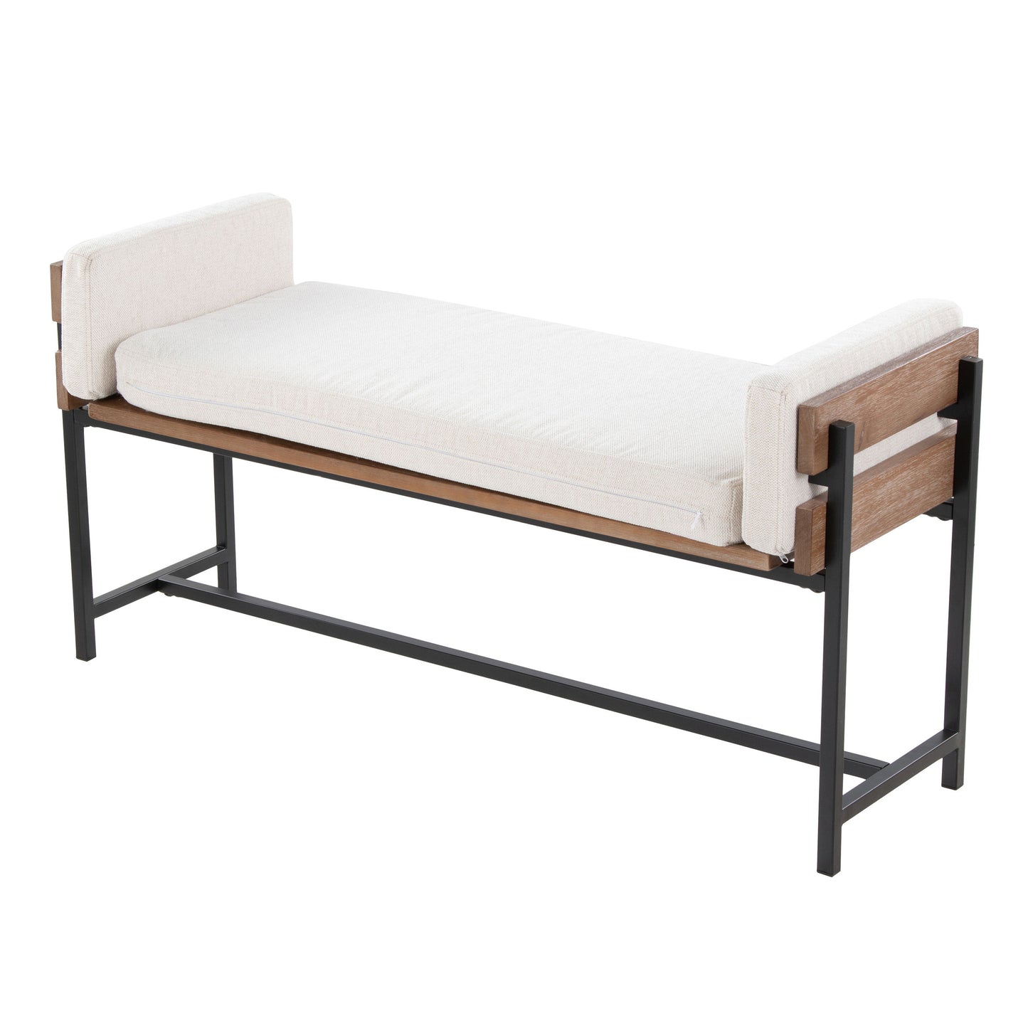 Kari - Farmhouse Bench - Black / Brown / Cream
