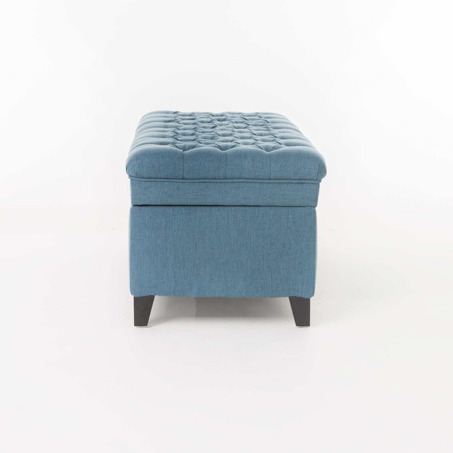 Juliana - Storage Ottoman With Stylish DesignÔøΩÔøΩÔøΩÔøΩÔøΩÔøΩÔøΩÔøΩÔøΩÔøΩÔøΩÔøΩÔøΩÔøΩÔøΩ Fabric And Birch Legs - Blue
