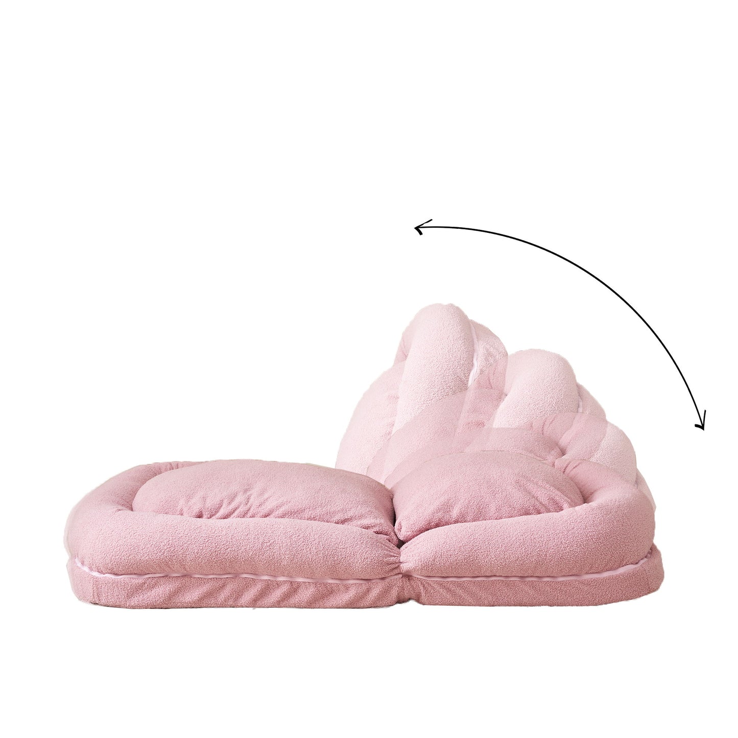 Triple Fold Pink Down Sofa Bed - Pink