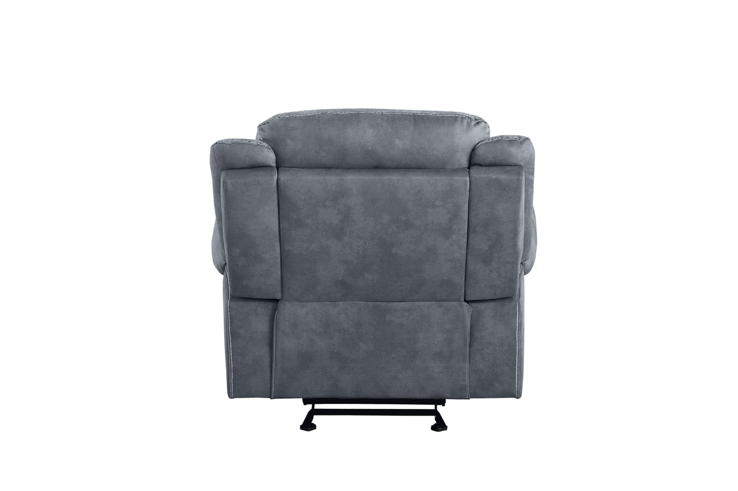 Zubaida - Two Tone Velvet 3 Piece Recliner Living Room Set - Gray