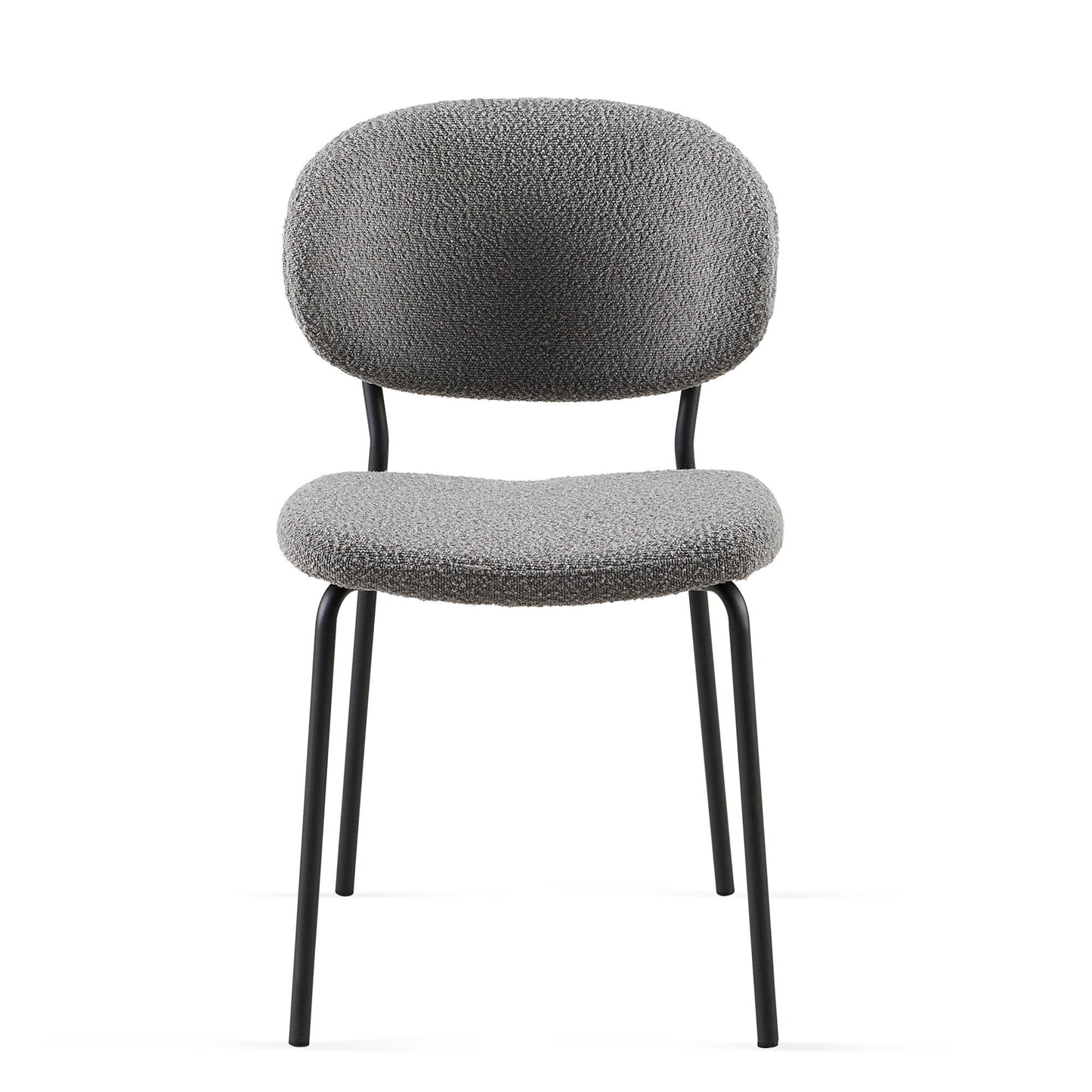 Boucle Dining Chairs, Dining Chairs With Metal Legs For Dining Room, Kitchen, Living Room (Set of 2) - Gray