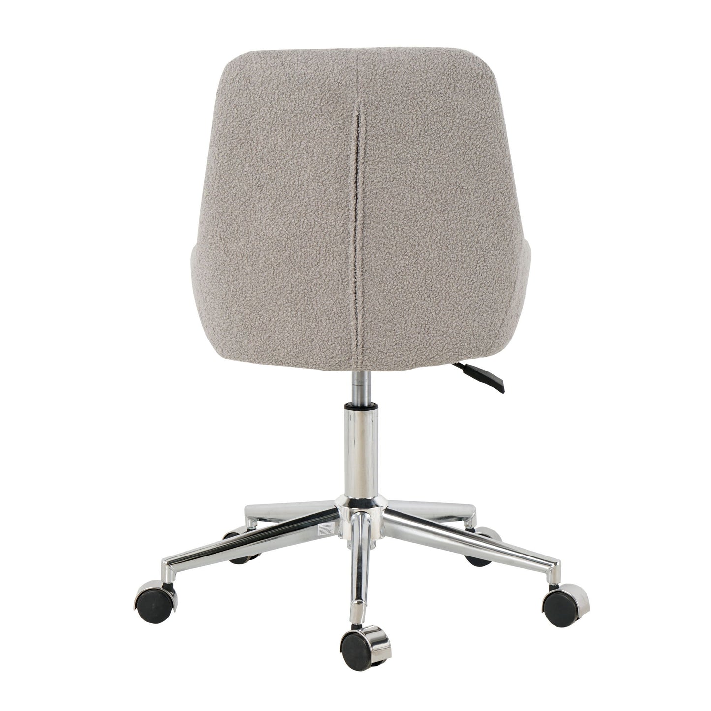 Modern Teddy Fleece Fabric Dining Chair With Chrome Legs, Soft And Comfortable - Gray