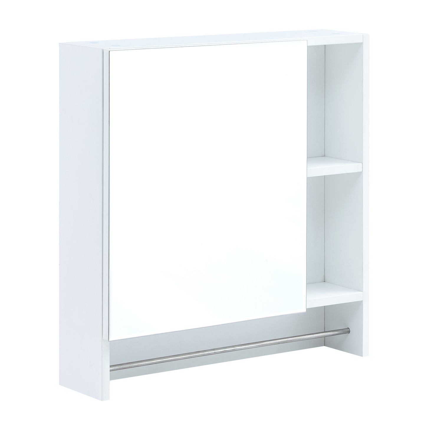 Wall Mounted Bathroom Storage Cabinet With Mirror Door, Medicine Cabinet, Over The Toilet Storage Cabinet With Shelves And Towel Rack - White