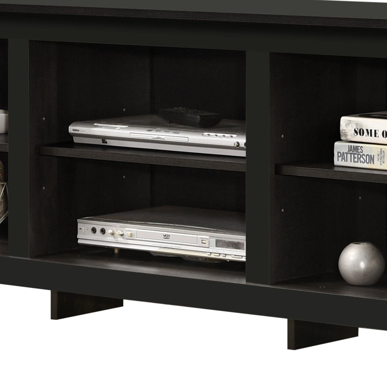 Benito - TV Stand With Open Shelves And Cable Management - Black