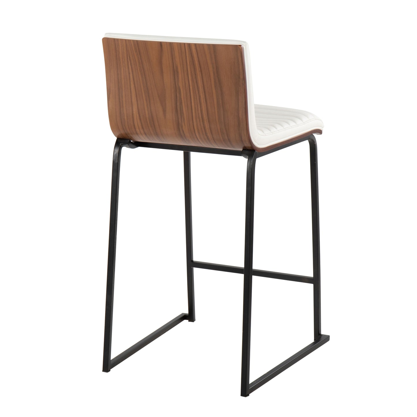 Mason Mara - Contemporary Fixed Height Counter Stool (Set of 2) - Black / Walnut / White
