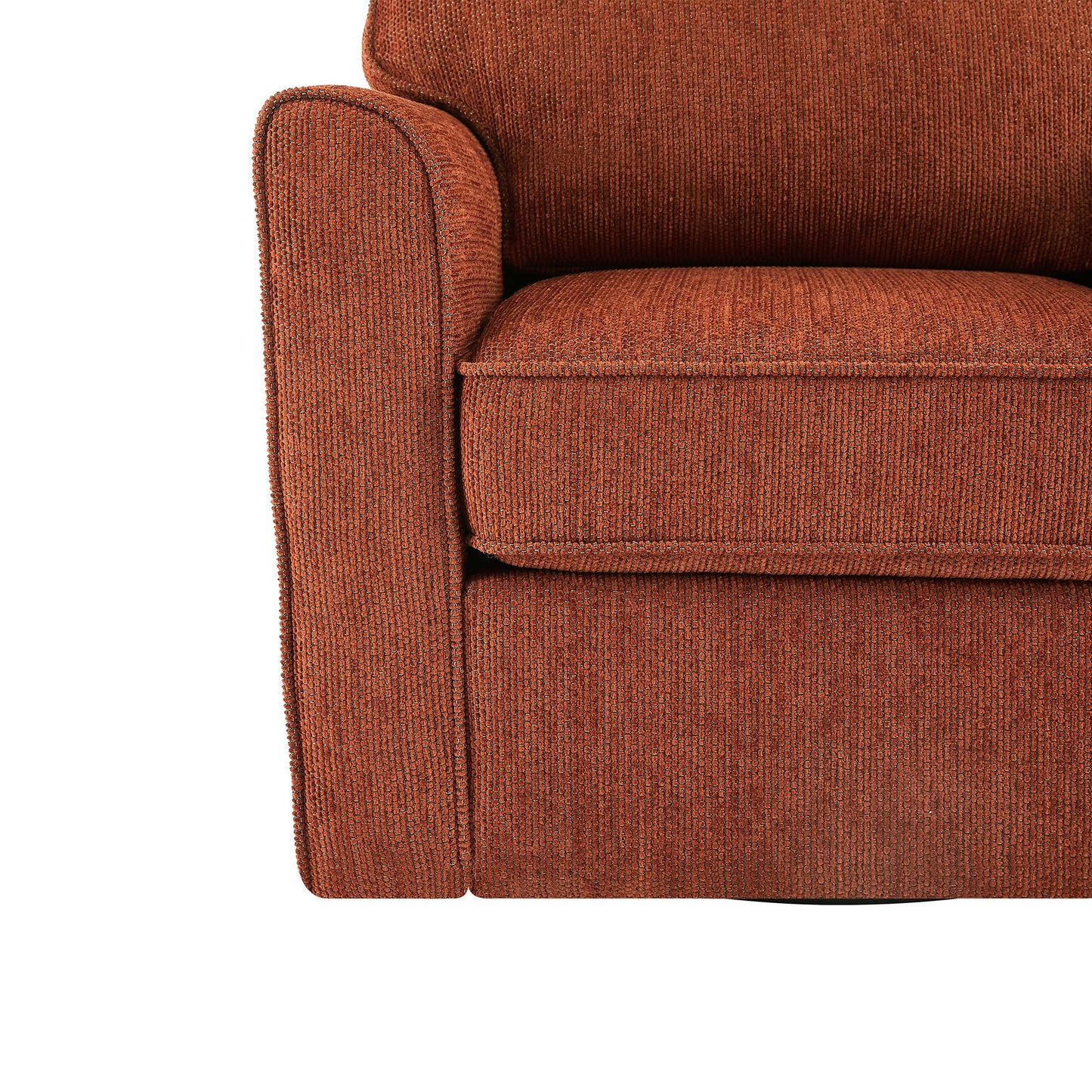 360 Degree Swivel Chair Accent Barrel Armchair With Side Pockets - Red
