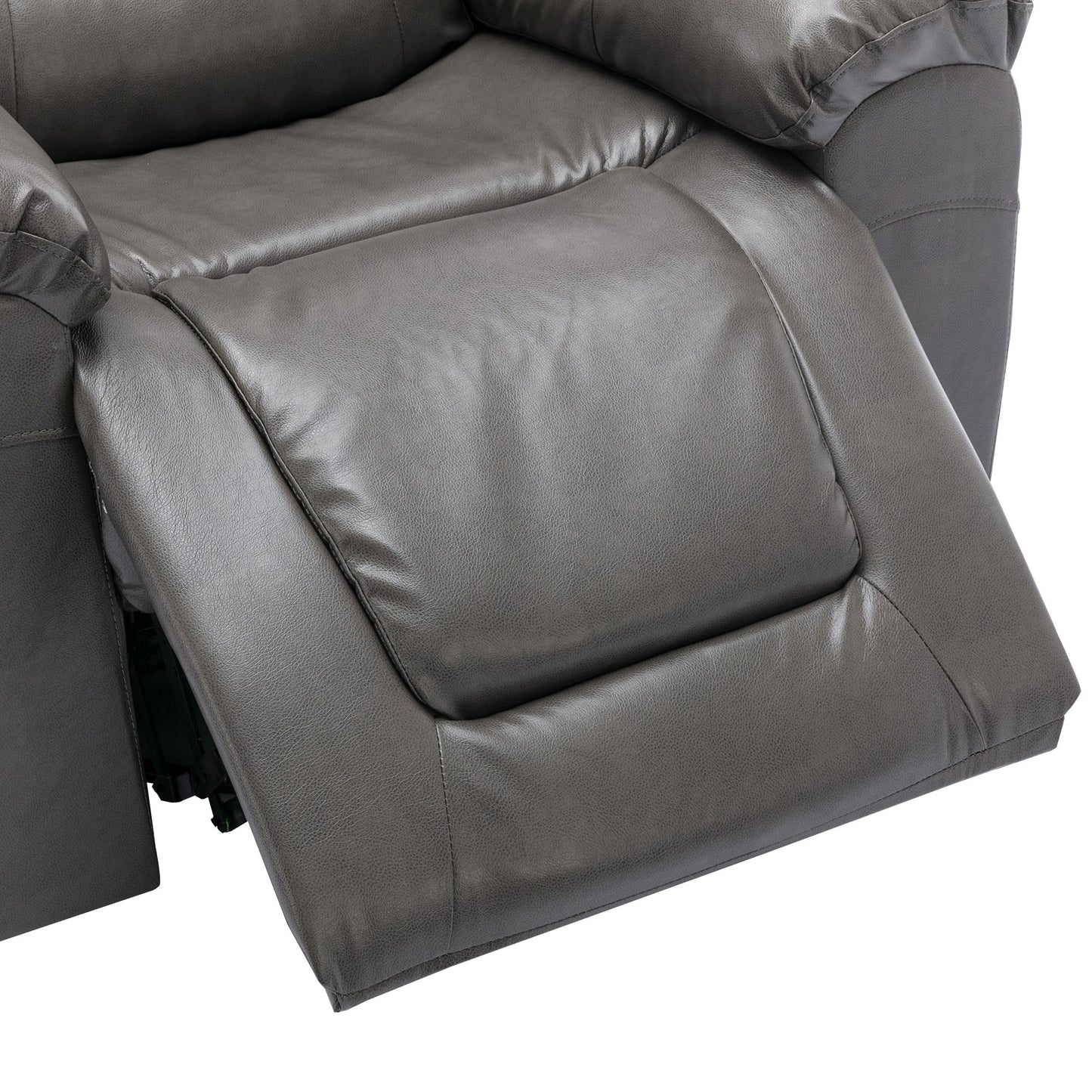 3 Seater Home Theater Recliner Manual Recliner Chair With Two Built-In Cup Holders For Living Room - Gray