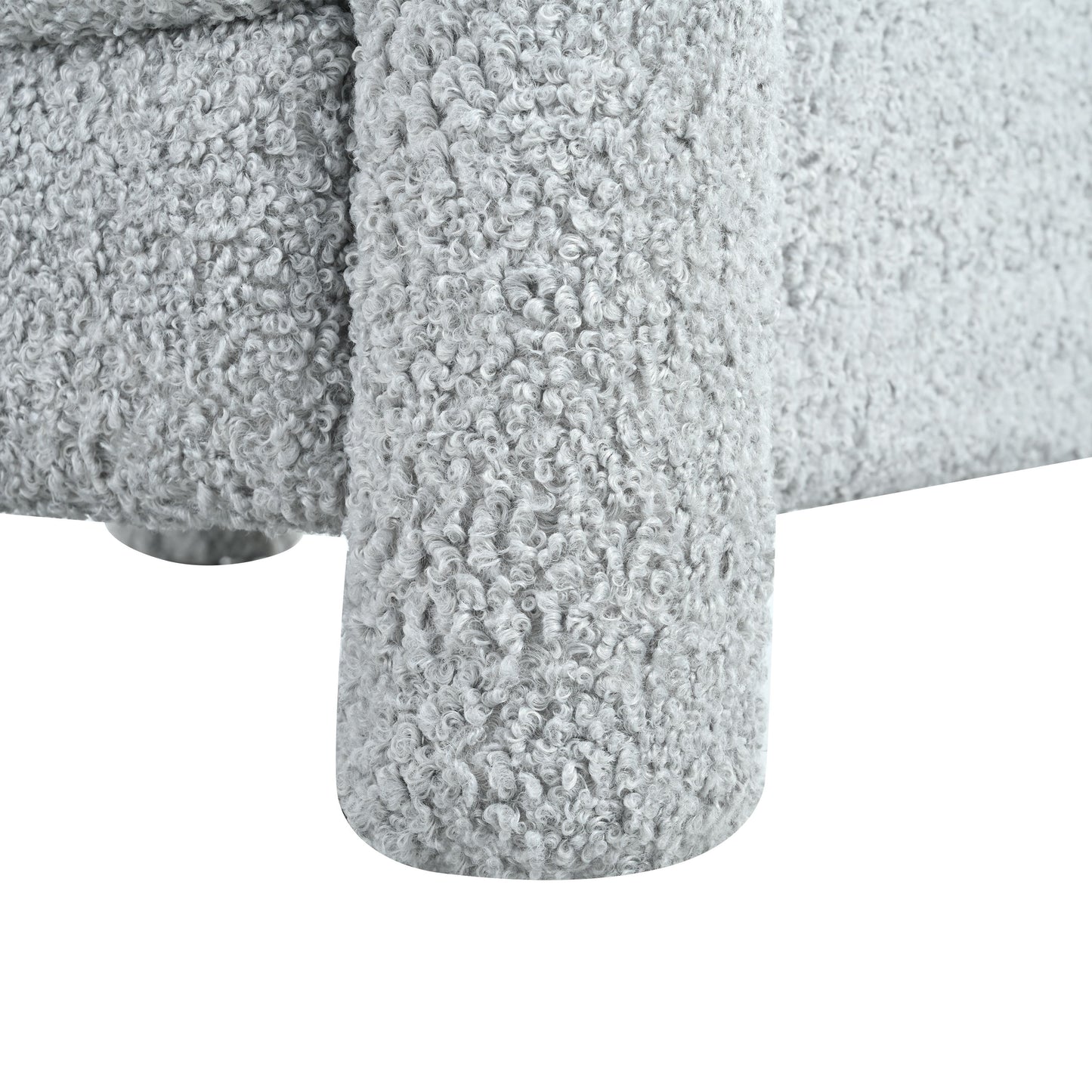 Push Back Recliner Armchair Upholstered Single Sofa With Adjustable Backrest For Living Room - Light Gray