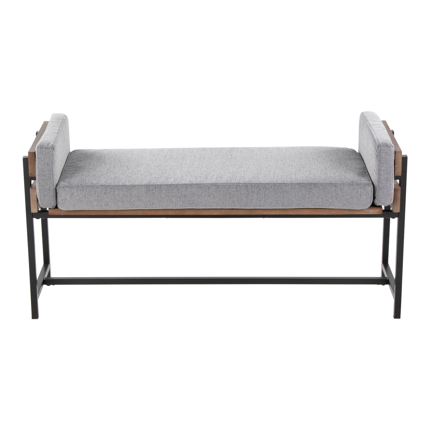 Kari - Farmhouse Bench - Black / Brown / Light Gray