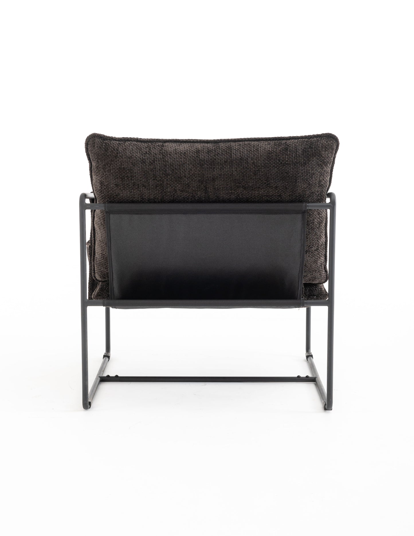 Upholstered Hanging Armchair With Arm Pocket Metal Frame (Set of 2), Crushed Foam Cushions And Skin-Friendly Braid For Living Room And Bedroom - Dark Gray