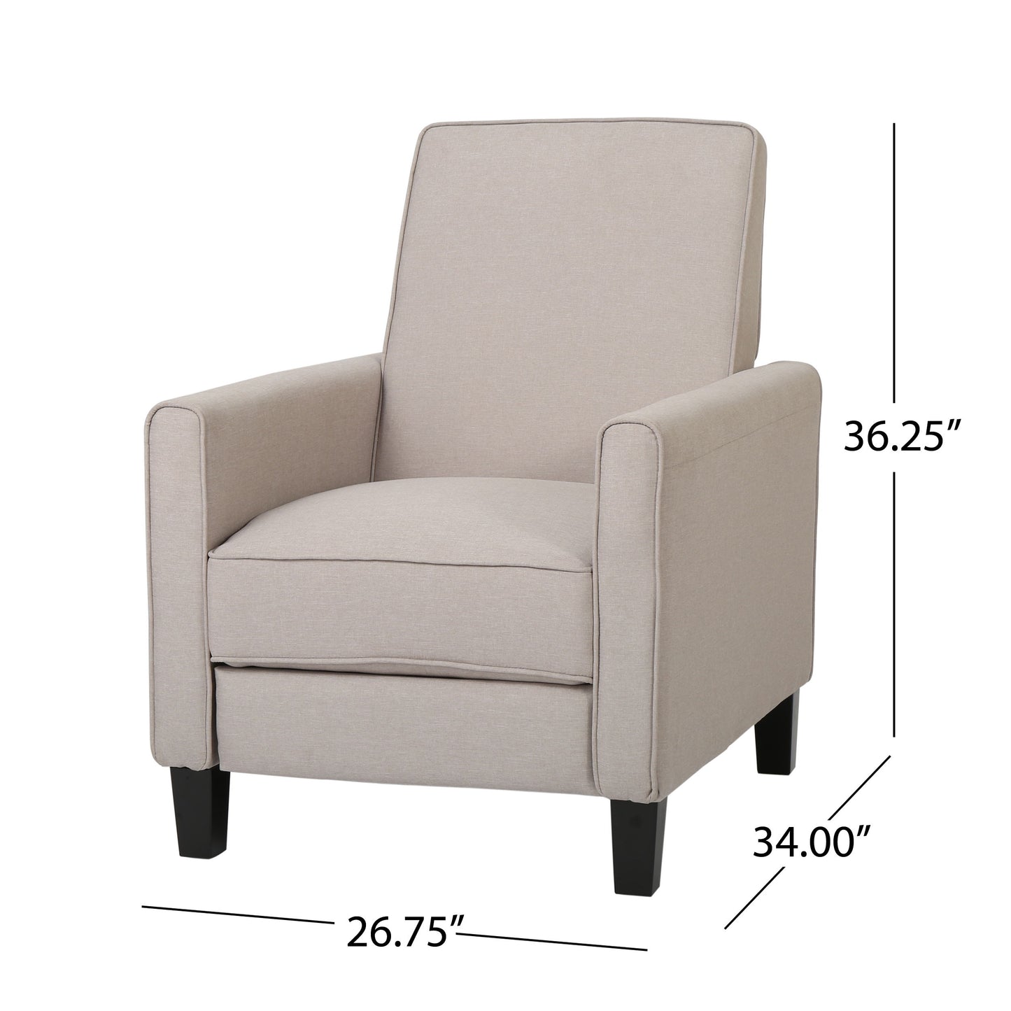Recliner Push Back Chair For Elegant Home - Beige