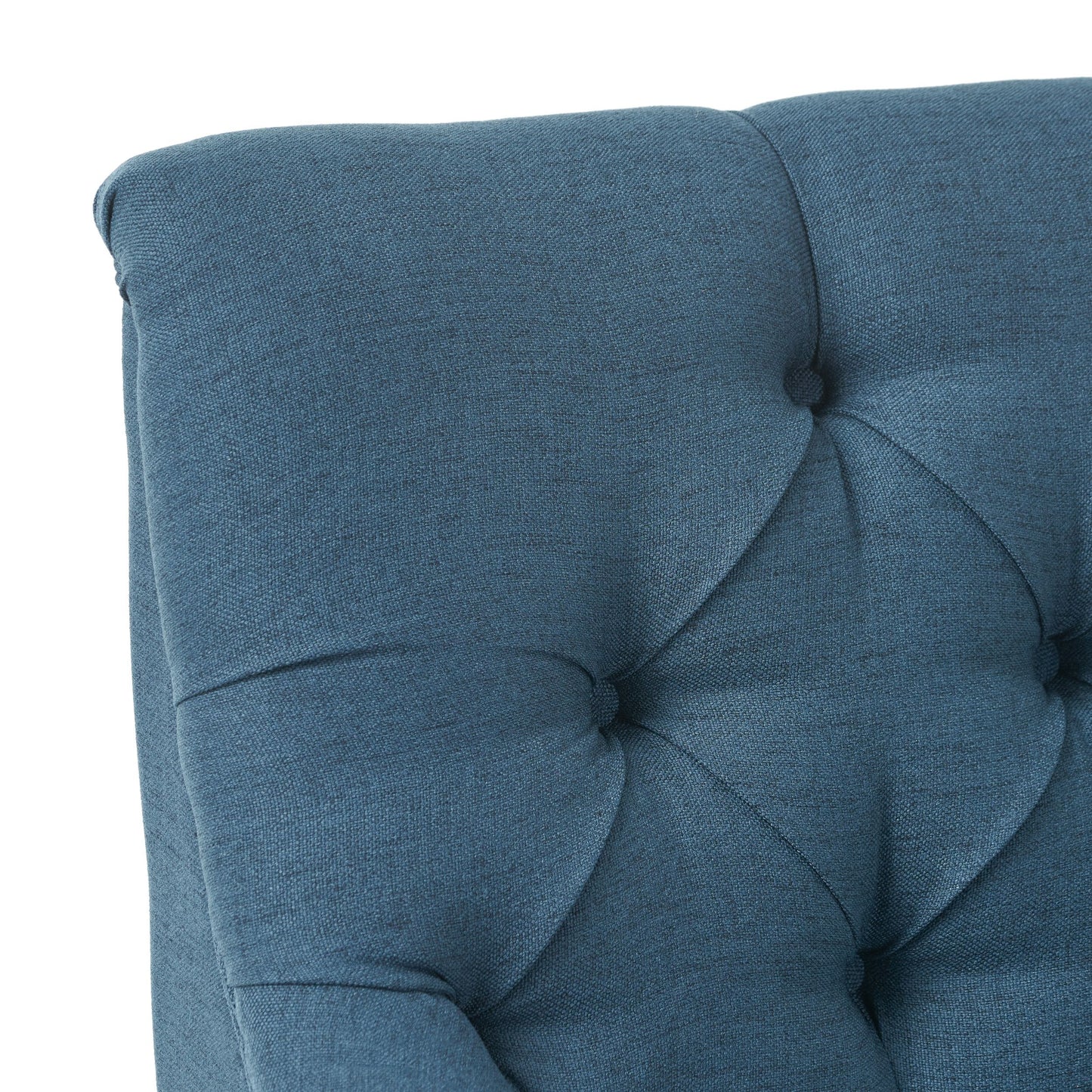 Nicole - French Style Upholstered Loveseat With Tufted Backrest - Navy Blue