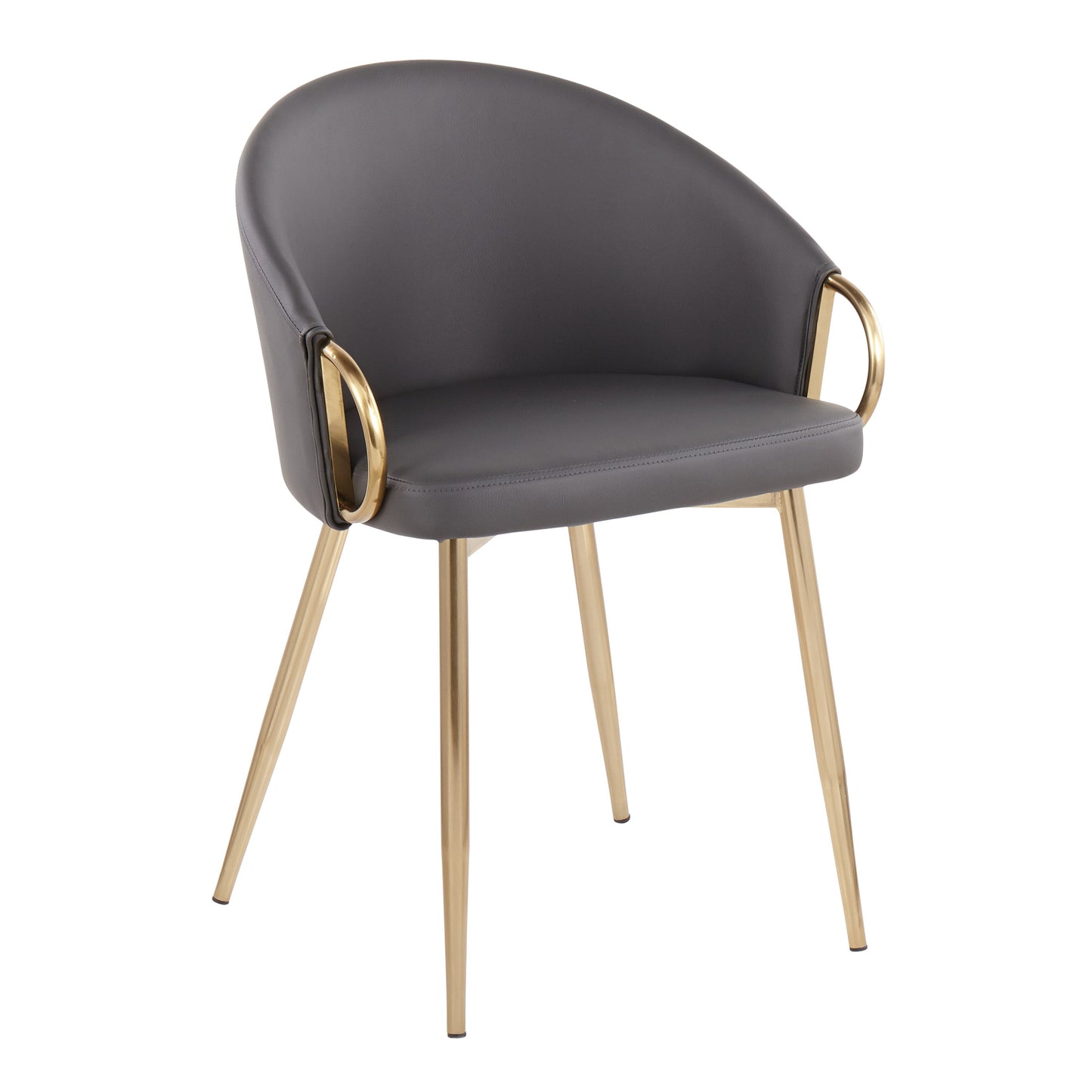Claire - Contemporary / Glam Chair (Set of 2) - Gold / Gray