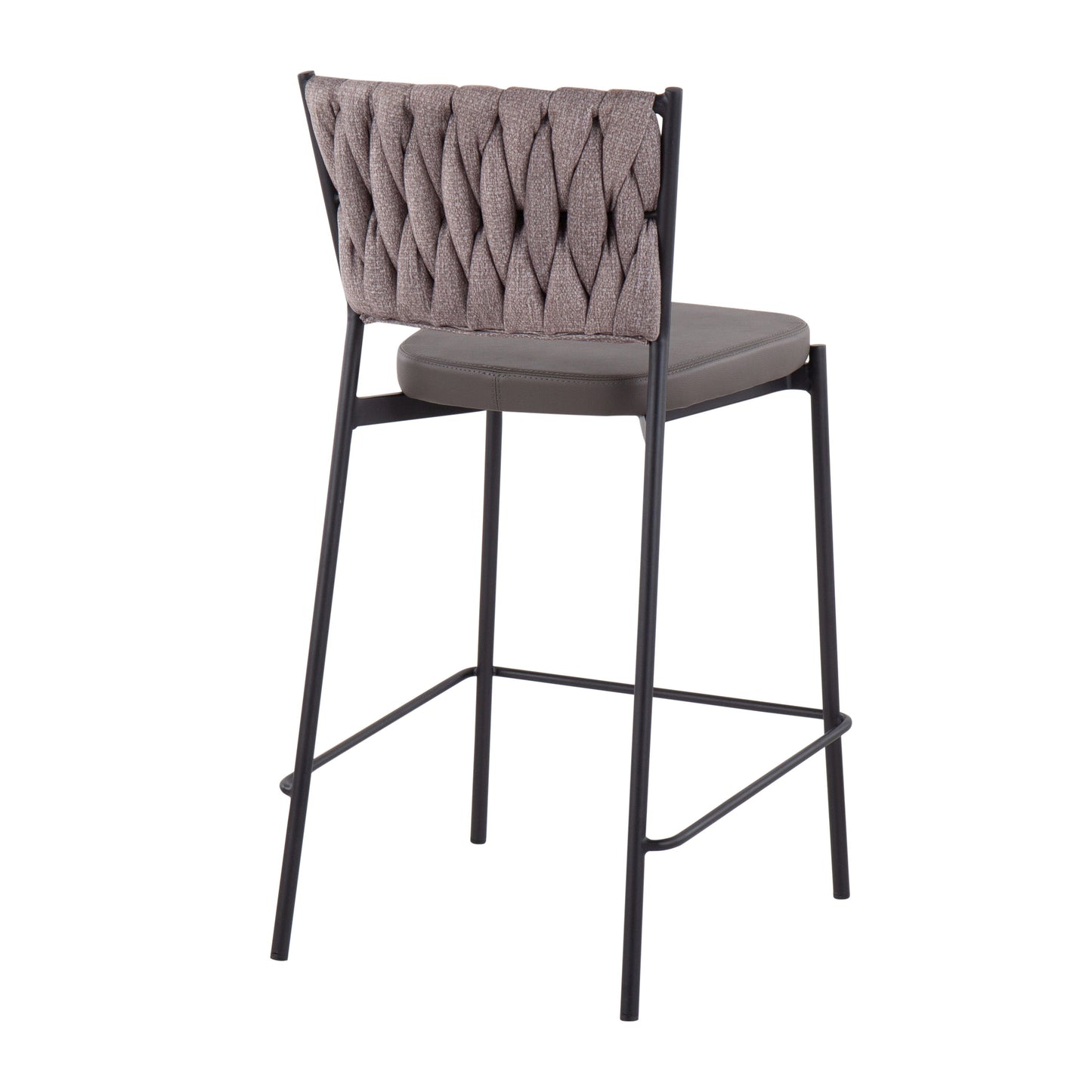 Tania - Braided Contemporary Counter Stool (Set of 2) - Black / Gray / Light Brown
