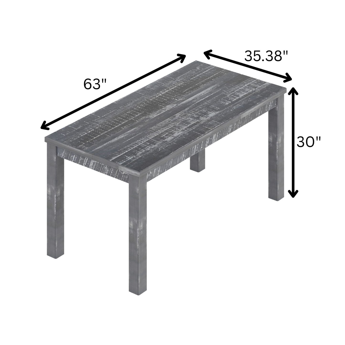 Albany - Solid Wood Dining Table For 6, Small Kitchen And Breakfast Table - Gray