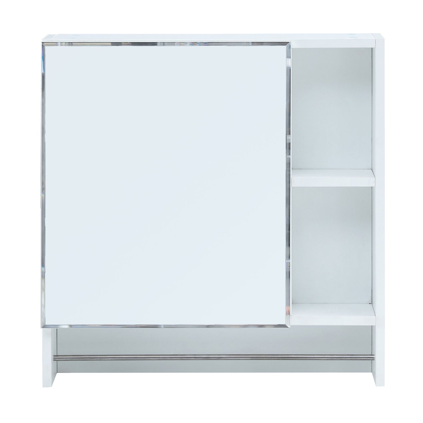 Wall Mounted Bathroom Storage Cabinet With Mirror Door, Medicine Cabinet, Over The Toilet Storage Cabinet With Shelves And Towel Rack - White