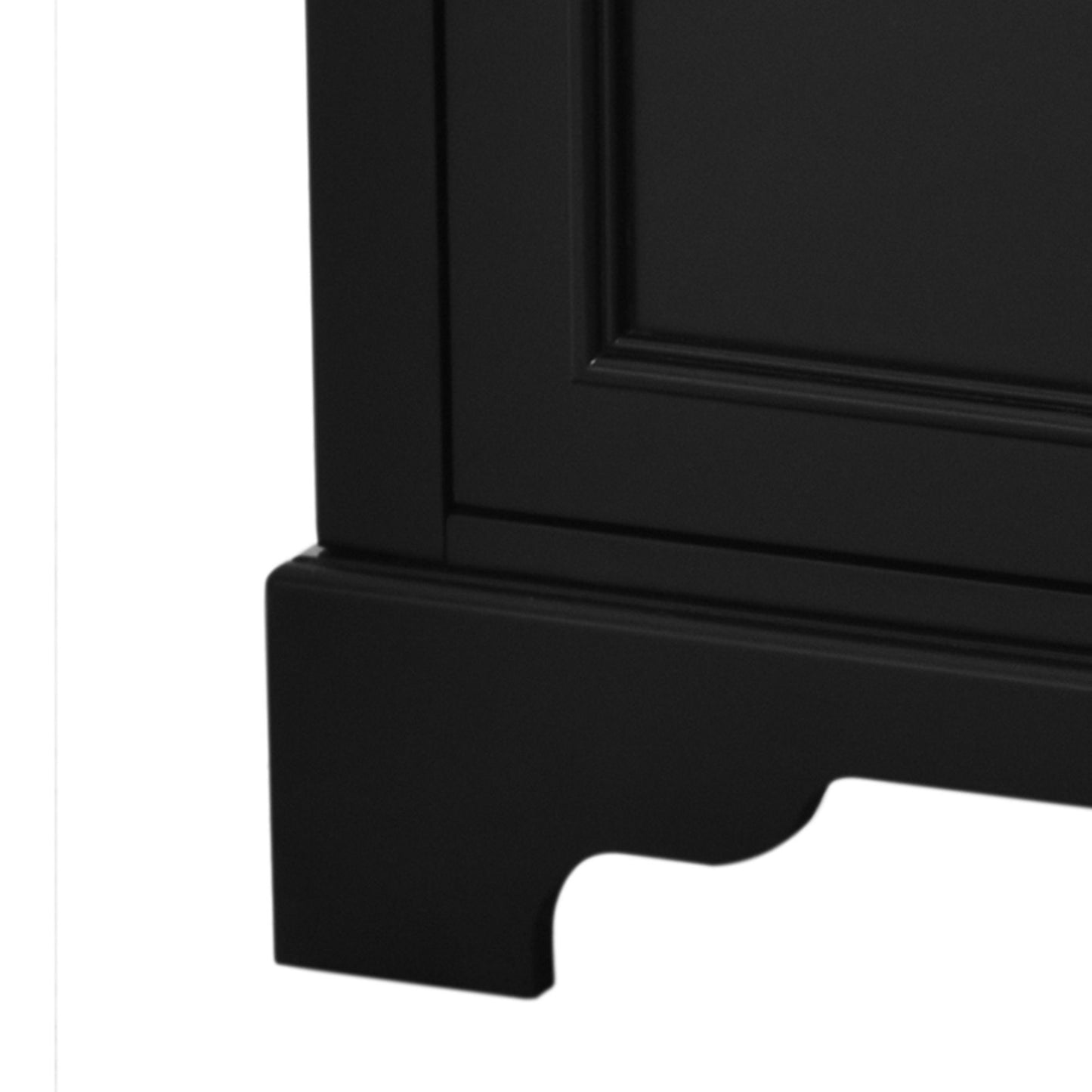 Bathroom Vanity Cabinet With Ceramic Basin, 3 Drawers And Adjustable Shelves - Black
