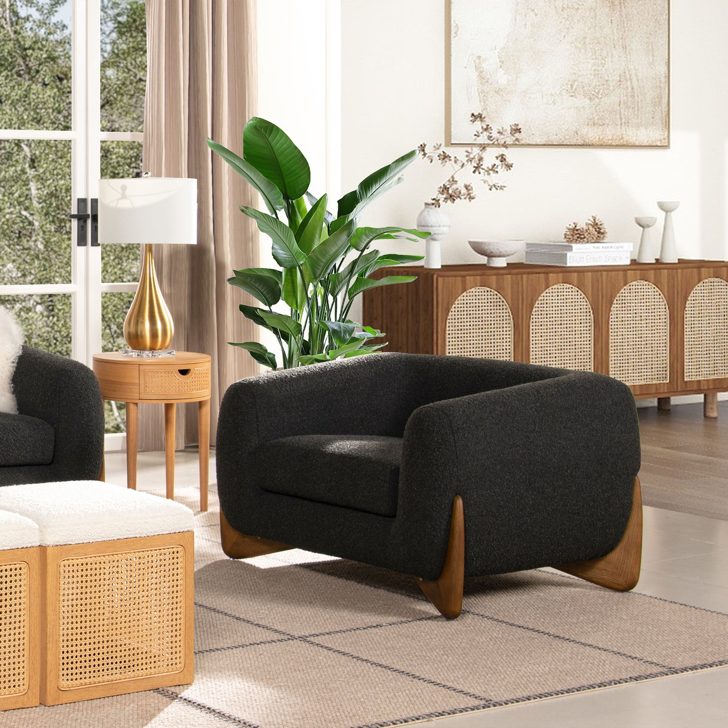 Alpine - Sherpa Arm Chair - Ebony Black
