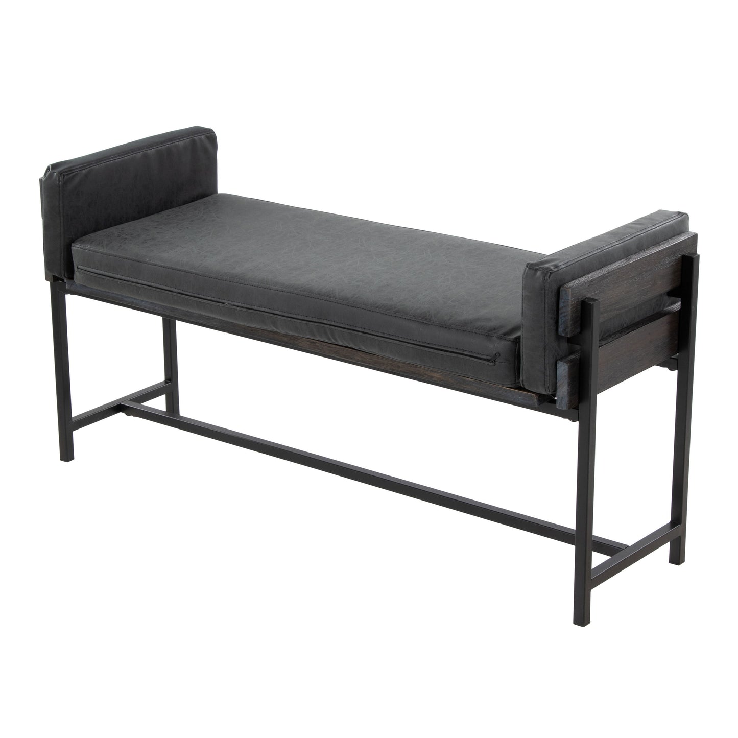 Kari - Farmhouse Bench - Black / Gray / Black