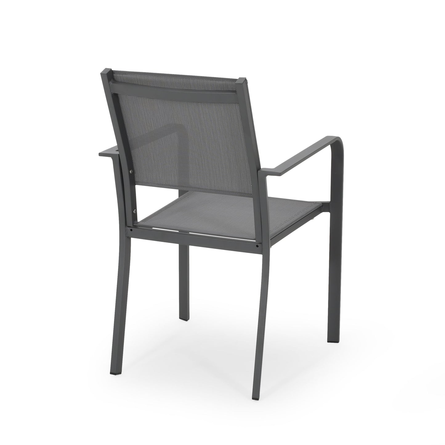 Waterfal - Outdoor Aluminum Dining Chair With Mesh Seat (Set of 2) - Dark Gray