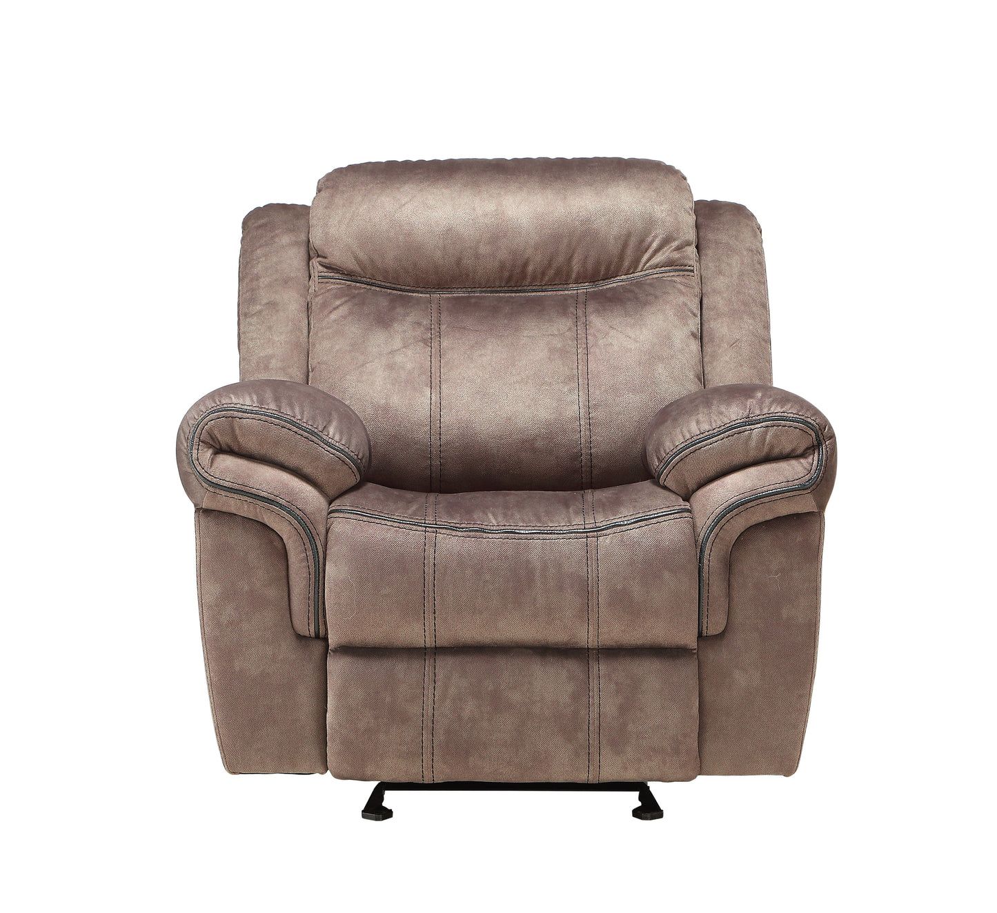 Zubaida - Two Tone Velvet 3 Piece Recliner Living Room Set - Chocolate