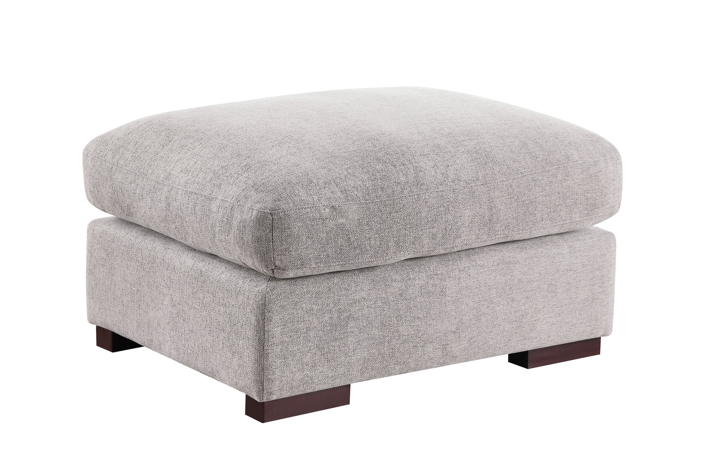 Tatman - Linen Blend Sectional With 2 Ottomans - Light Gray