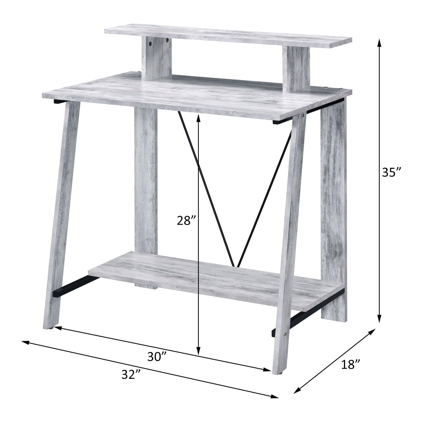 Nypho - Writing Desk - Antique White / Black