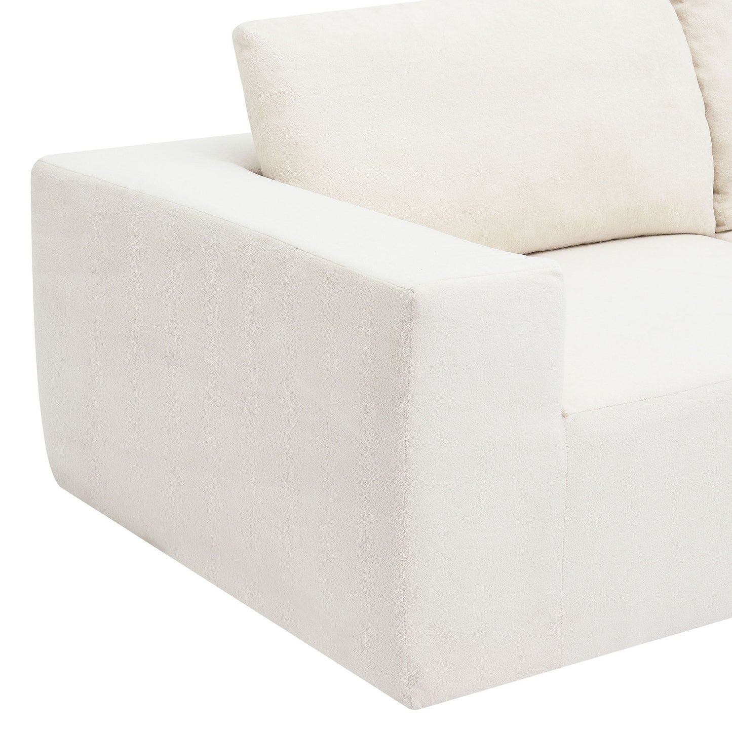 Modular Sectional With Wide Seat Free Combination L Shaped Couch Set Cloud Upholstered Minimalist Boneless Sofa - Beige