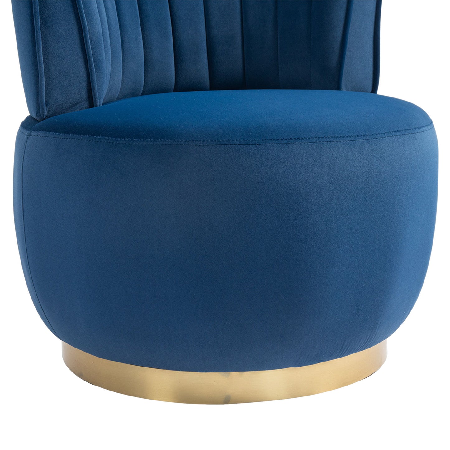 Coolmore - Swivel Barrel Chair, 360 Degree Swivel Accent Sofa Chair With Soft Velvet - Navy
