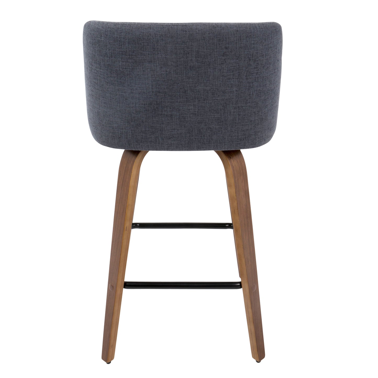 Toriano - Mid-Century Modern Counter Stool (Set of 2) - Walnut / Blue