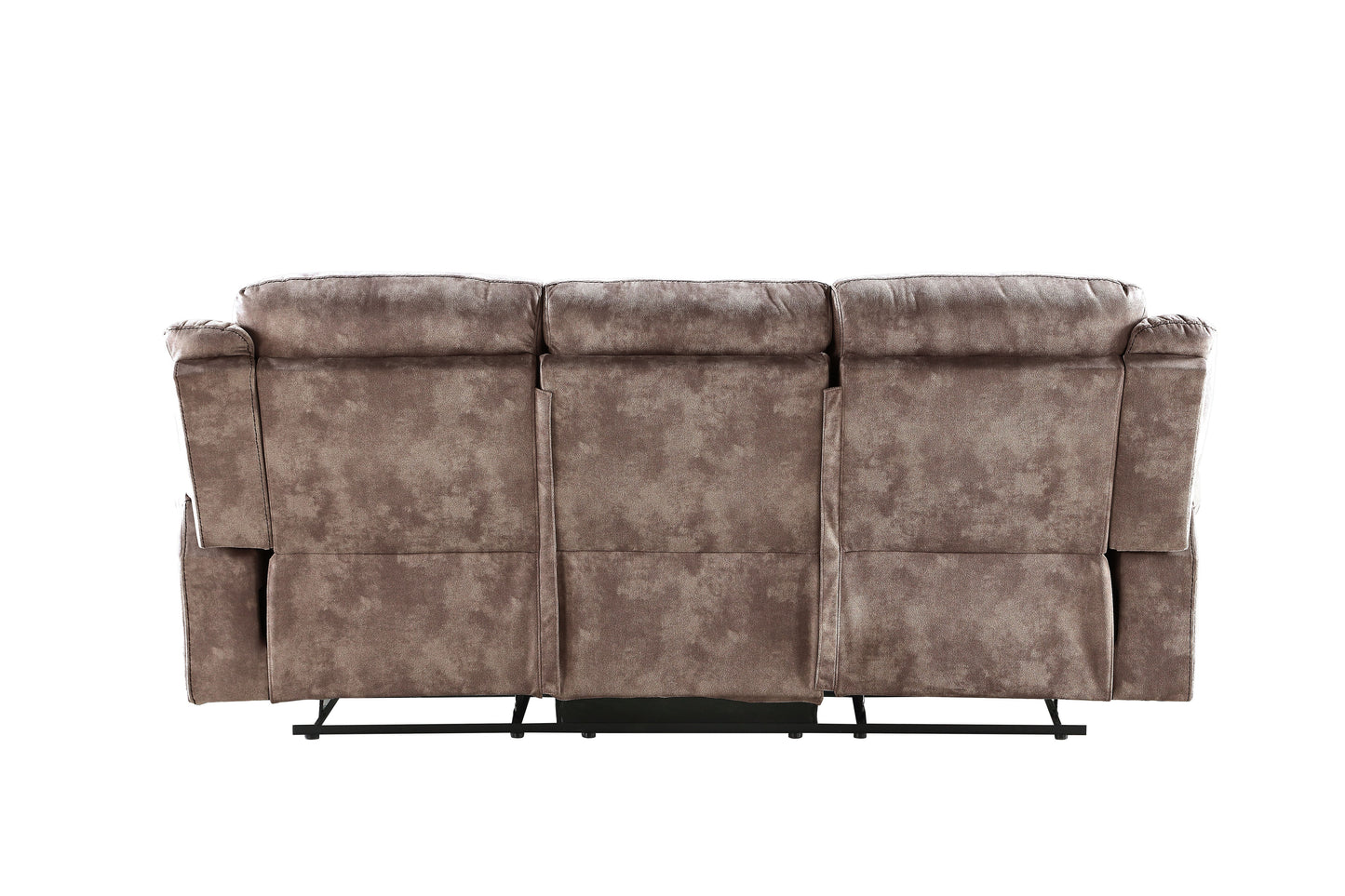 Zubaida - Two Tone Velvet 3 Piece Recliner Living Room Set - Chocolate
