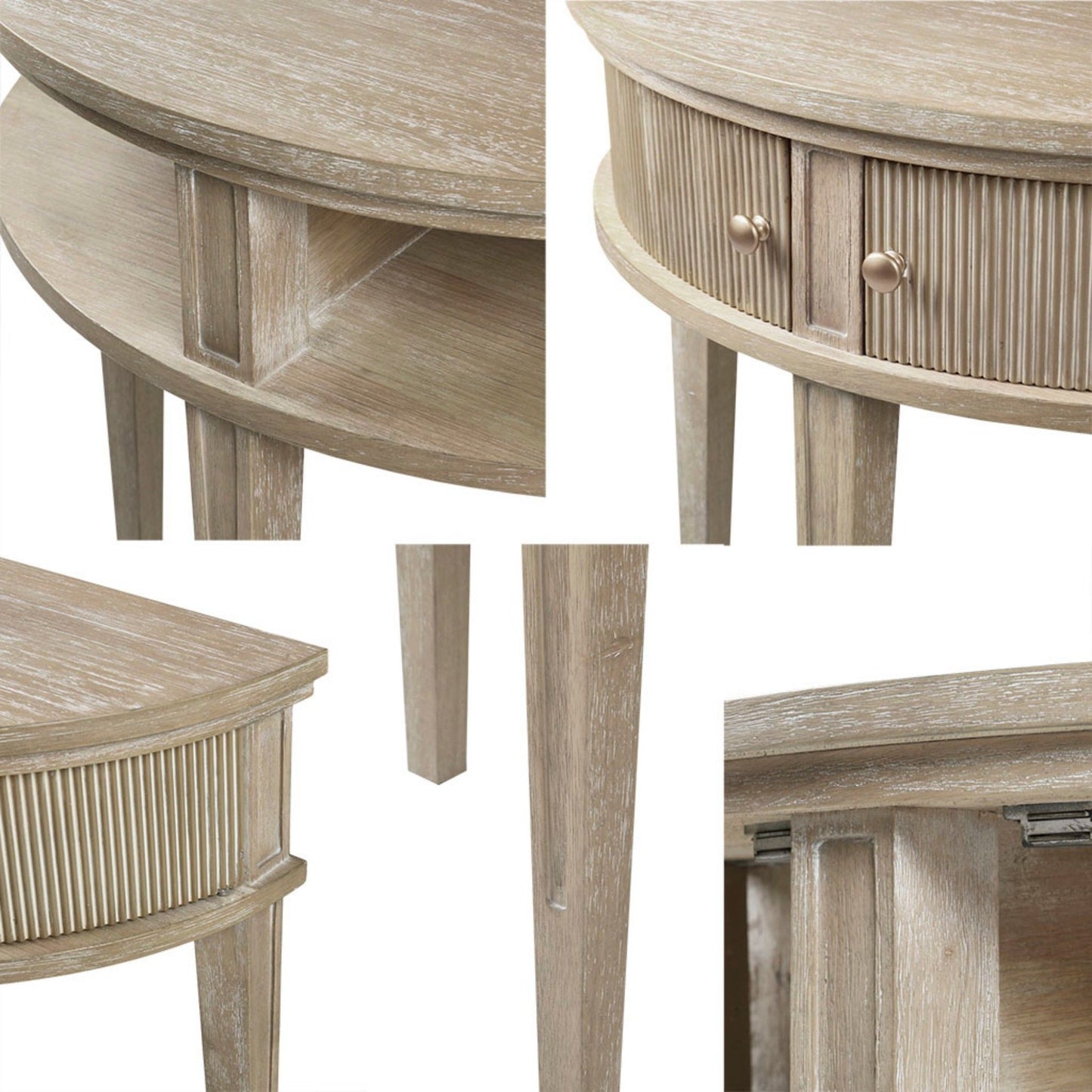 Vintage Storage Console Table With Elegant Farmhouse Charm - Reclaimed Wheat